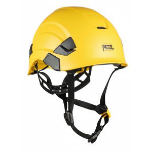 Petzl Schutzhelm Vertex, EN 397, EN 12492, EN 50365, mit 6-Punkt-System & Kinnriemen, Größe 53-63, gelb