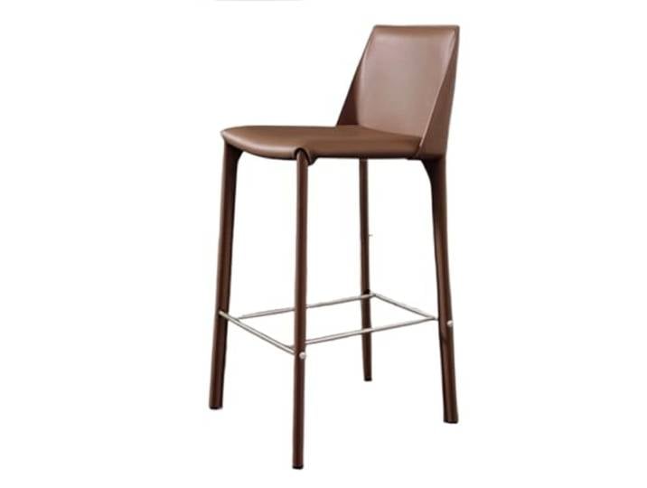 VNCdfhETs Barstuhl Minimalistischer Barhocker Aus Leder Mit Metallgestell, for Cafés Barhocker(Brown)