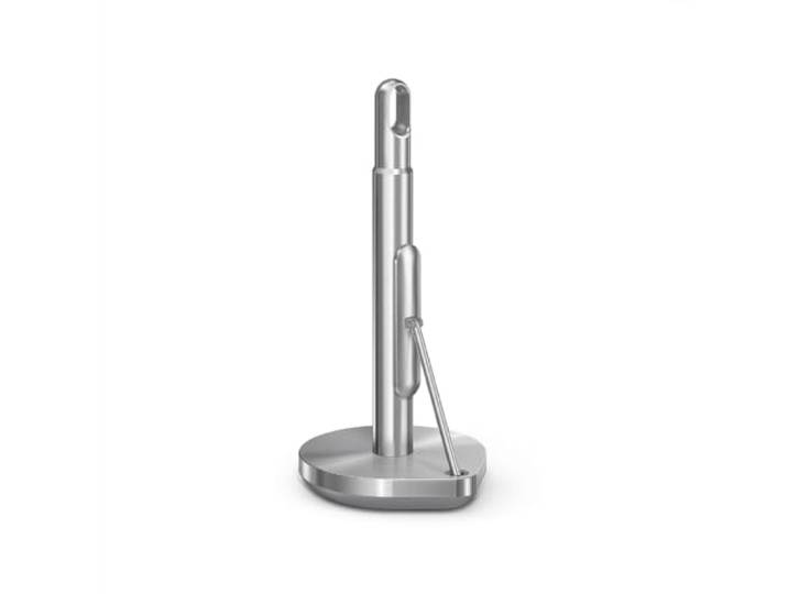 simplehuman Spanarm keukenrolhouder, vrijstaand, gemakkelijk één vel scheur, zwaar belastbare gewogen basis (geschikt voor keukenrollen van 23-28 cm), geborsteld roestvrij staal, KT1203