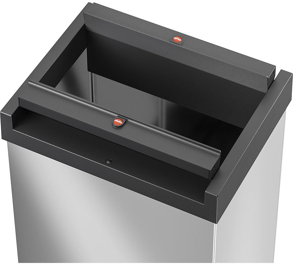 Schwingdeckel-Abfallbox BIG-BOX SWING, Volumen 52 l, Behälter Edelstahl Hailo