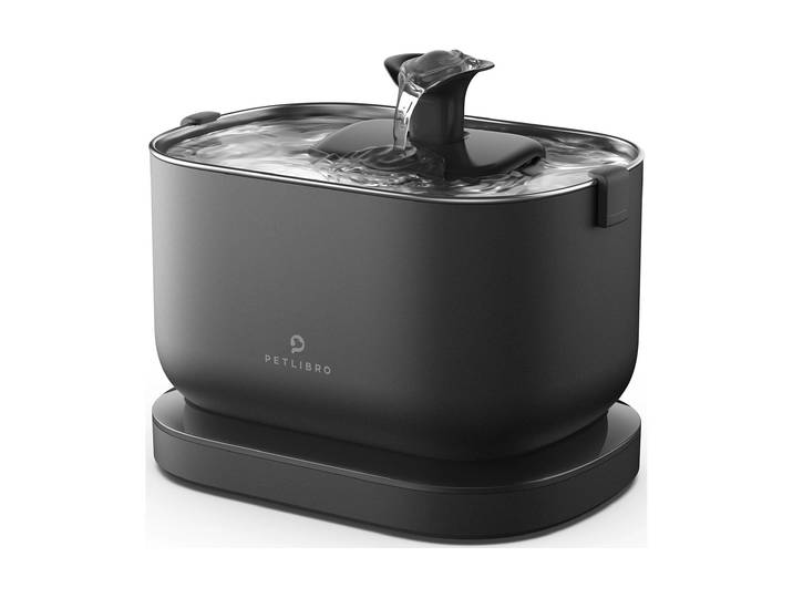 Trinkbrunnen Petlibro Dockstream Battery-Operated mit Sensor , schwarz, B:22,6cm H:18,7cm T:16,1cm, Edelstahl, Kunststoff, Haustiertränken, Trinkbrunnen, Kabelloser Trinkbrunnen für Haustiere