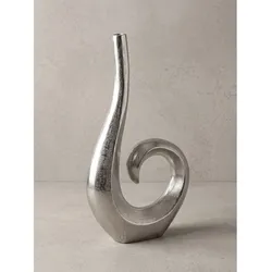 Metallvase Aluminium Silber 26x8x47 cm - BAVENO   Kadima Design