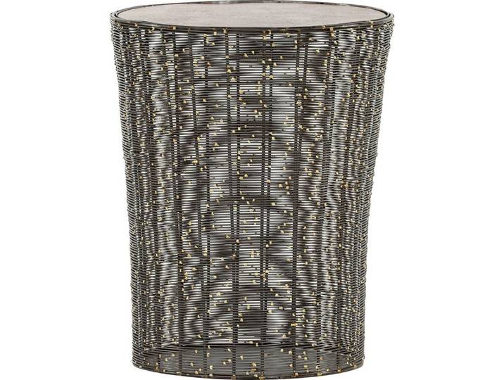 Gutmann Factory Beistelltisch Coffee, Bestelltisch, rund Ø 37 cm, Couchtisch, Wohnzimmertisch mit fein gearbeiteten goldfarbenen Details