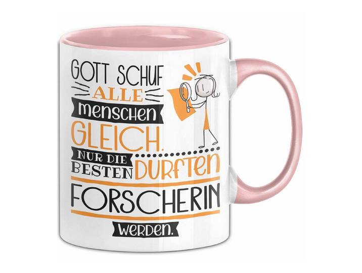 Trendation Tasse Forscherin Geschenk Becher Tasse Gott Schuf Alle Menschen Gleich Nur