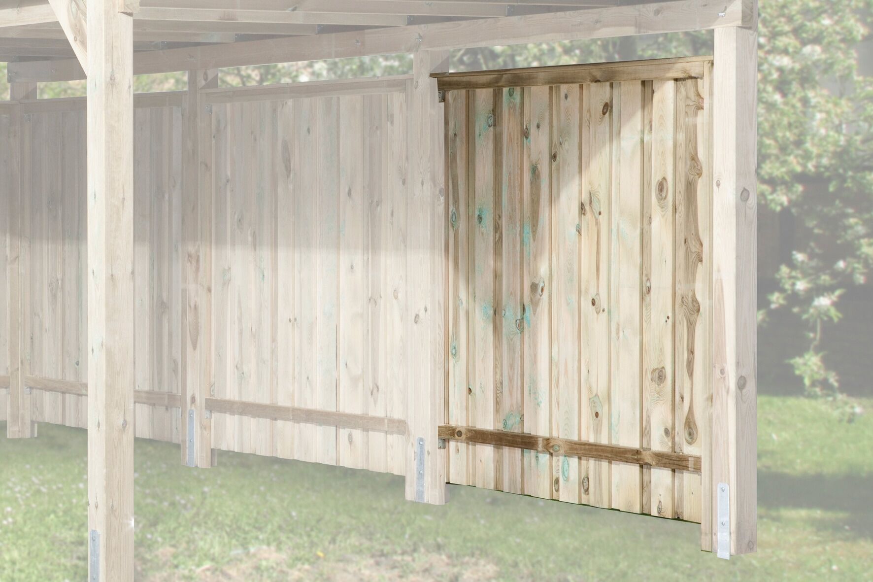 Carport-Seitenwand WEKA, beige (braun), B:180cm H:181cm, Massivholz, Gartenhaus-Seitenwände, Carport-Seitenwand