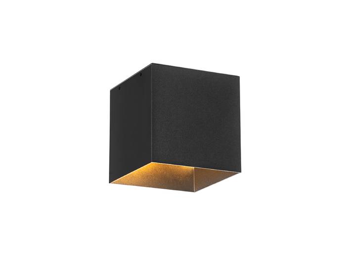 Applique murale d'extérieur noire avec lumière tamisée et capteur