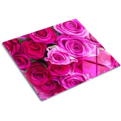 GLASPLATTE 60x52 cm Rosenstrauß