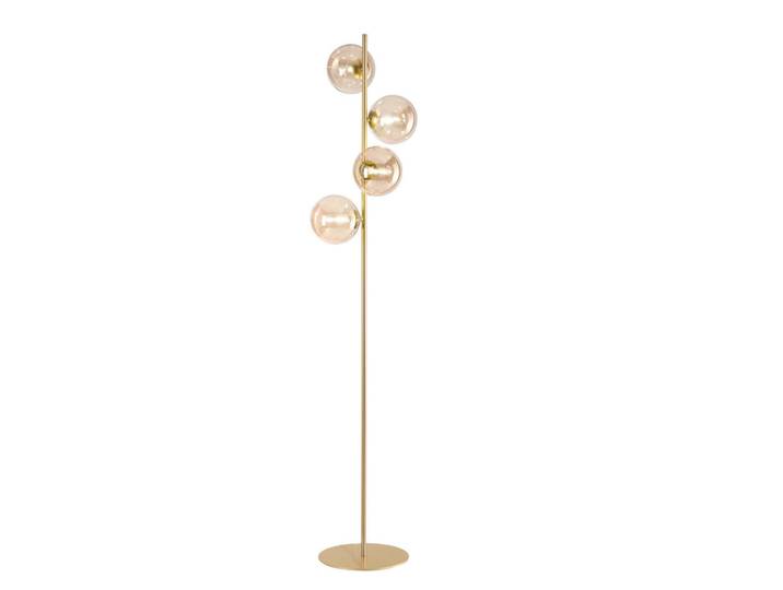 Stehleuchte Luce Ambiente e Design, Goldfarben, Glas, rund, 28x160x34.5 cm, Lampen & Leuchten, Innenbeleuchtung, Stehlampen, Stehlampen