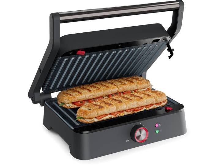 Princess Contactgrill - tosti apparaat - Grill 27\,5x18cm - 117502 - 1800W - Uitklapbaar - Uitneembare PFAS-vrije platen - vaatwasserbestendig