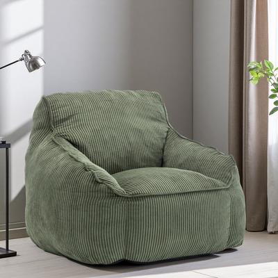 ZWYO HOSIMU 38.6in Corduroy Foam Bean Bag Sofa Armrests Ergonomic Lazy Chair for Living Room Bedroom Office Apartment