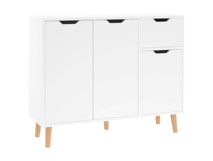 HGFDVCMR Sideboard Hochglanz Weiß 90x30x72 cm Kommode Holzwerkstoff Stilvoller Beistellschrank in Glanz-Optik mit viel Stauraum für Wohnzimmer und Flur. Pflegeleichte Ablagefläche.