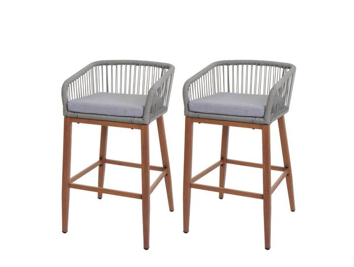 Jamb Barhocker Hellgrau, Hellgrau, Metall, 51x92x53 cm, Esszimmer, Barmöbel, Barhocker