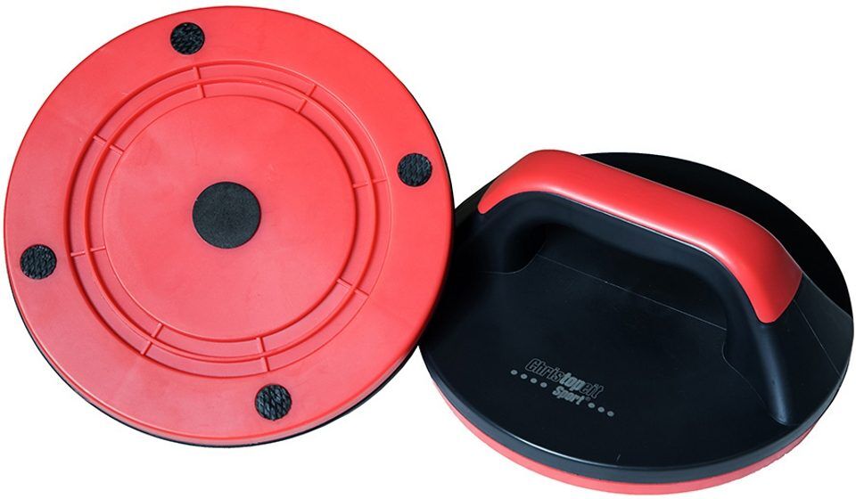 Liegestützgriffe CHRISTOPEIT SPORT, schwarz (schwarz, rot), LiegestützgriffeL:20,5cm, Kunststoff, Liegestützgriffe, L:20,5cm schwarz, rot Einheitsgröße