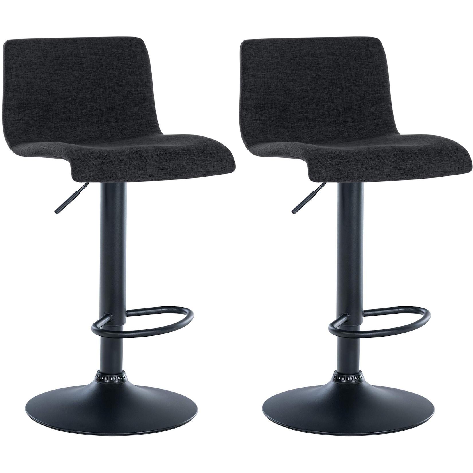 CLP 2er Set Barhocker Branford Stoff - Farbe: schwarz, Material: Stoff