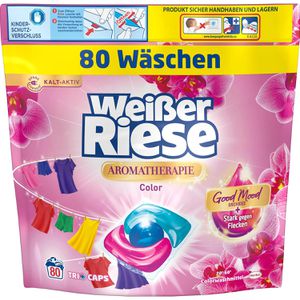 Weißer-Riese Waschmittel Color Trio-Caps, Aromatherapie Orchidee, 960g, Waschladungen 80