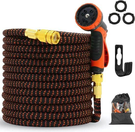 Flinq Flexibele Tuinslang - Uittrekbare Waterslang - Oranje - Tot 15 Meter