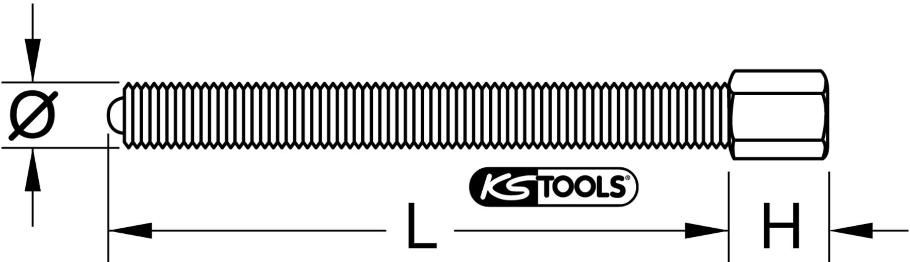 KS Tools Spindel, 19mm, M18x1,5x240mm (610.1904)