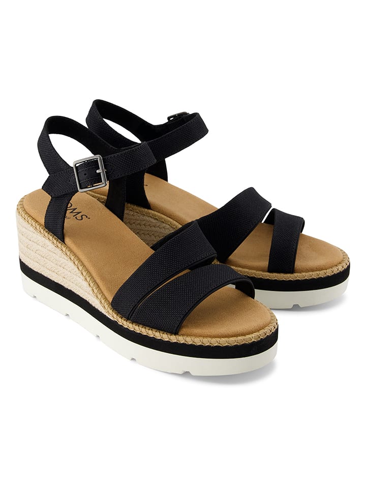 TOMS Keilsandaletten in Schwarz - 38