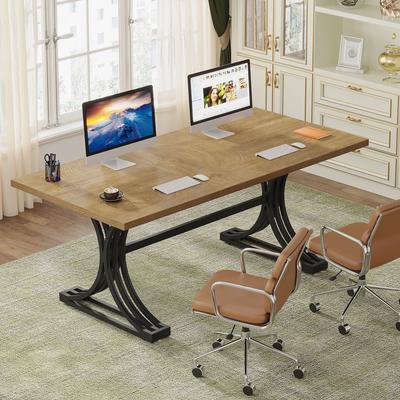 OEM "63"" Large Rectangular Executive Desk, Faux Marble Table, Business Computer Desk for Home Office"