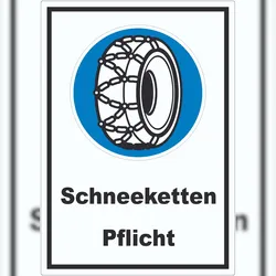 HB-Druck Schneekettenpflicht Aufkleber A0 (841x1189mm)