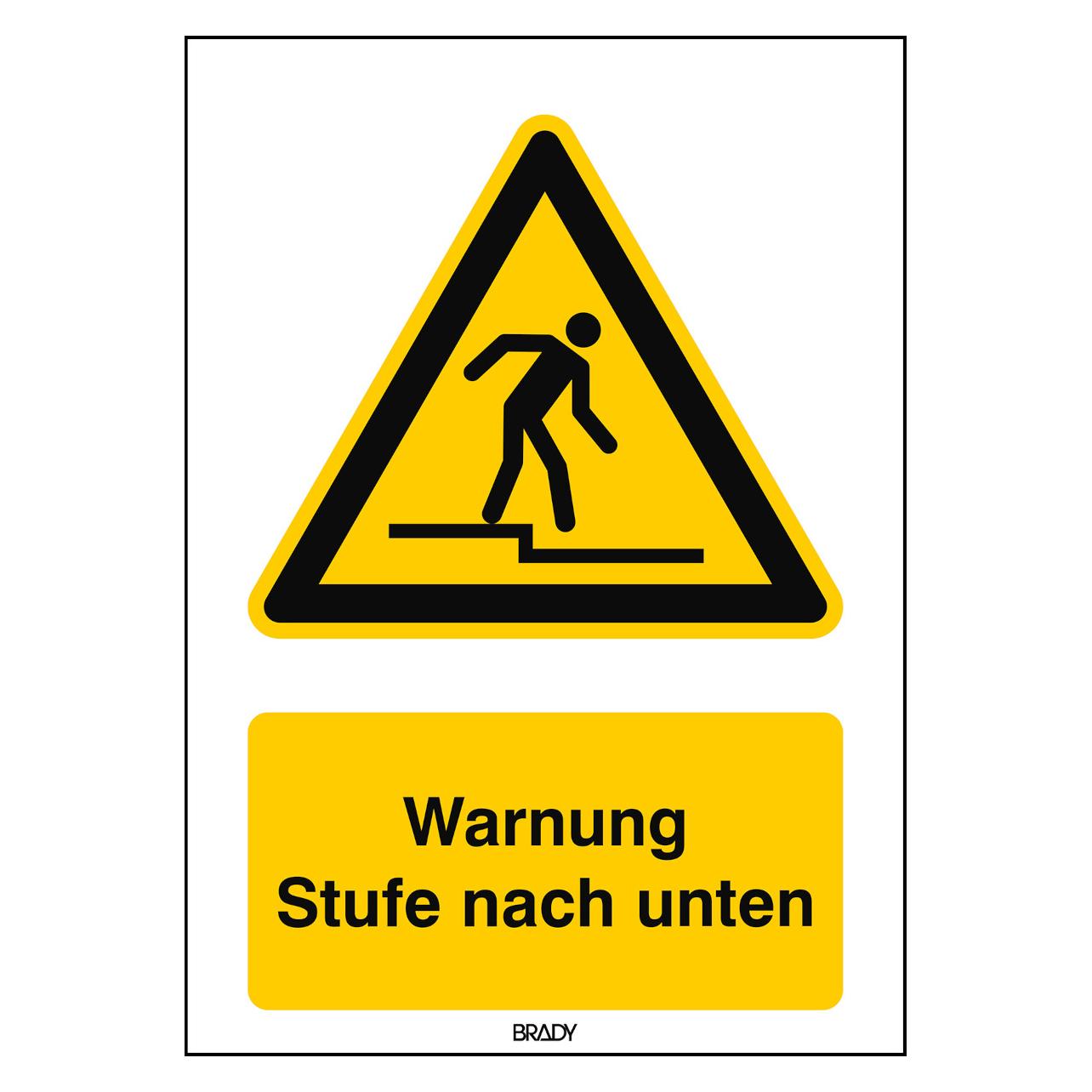 Brady ISO-Sicherheitsschild - Warnung Stufe nach unten (309714)