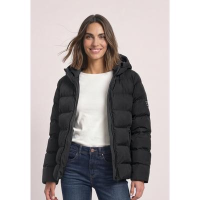 Steppjacke STREET ONE, Damen, Gr. 40, schwarz, Web, Obermaterial: 100% Polyamid. Futter: 100% Polyester. Wattierung: 100% Polyester, unifarben, bequem hüftbedeckend, Rundhals, elastischer Bund, Jacken Steppjacke, Kurze Jacke mit geklebter Steppung...