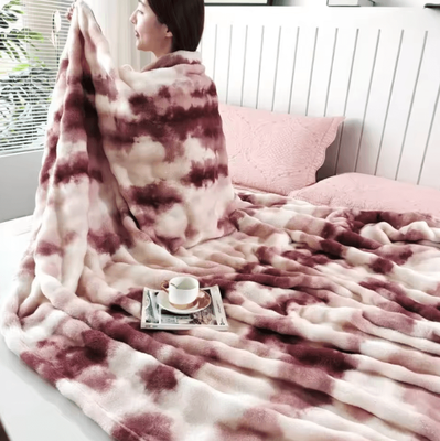 Inspire Curations Double Sided Faux Rabbit Fur Plush Throw Blanket wine Red