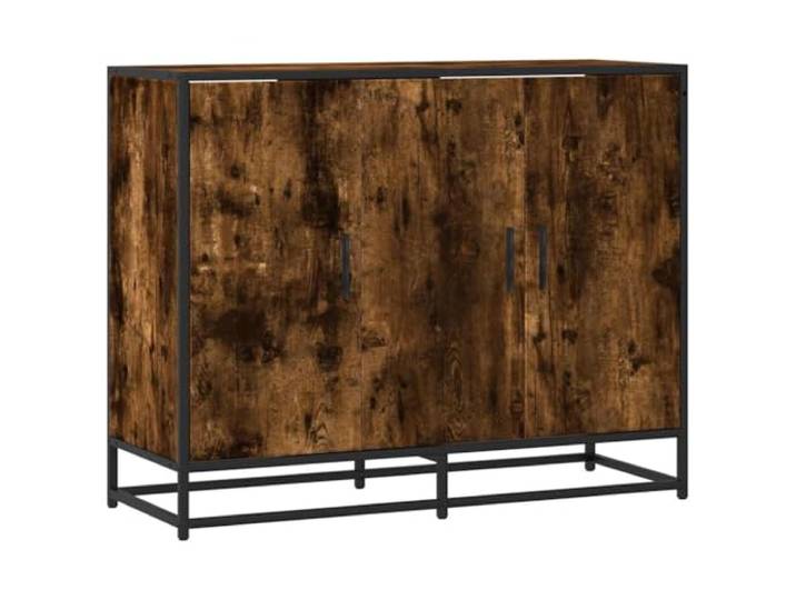 GFMGUEMV Sideboard Räuchereiche 94x35x76 cm Holzwerkstoff mit Metalgestell Stabil, Metallgestell, industrieller Look, ergonomische Griffe, vielseitig, Flur, Küche, Bad, Schlafzimmer