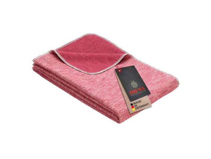 Ibena Decke Lausanne 140x200 cm rot - Kuscheldecke aus 100% Baumwolle