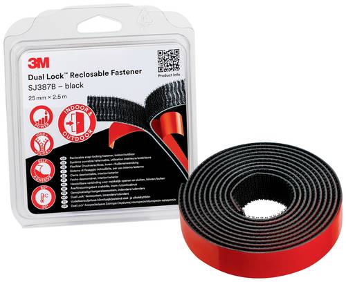 3M Dual Lock Klettband zum Aufkleben (L x B) 2.5m x 25mm Schwarz 1St.