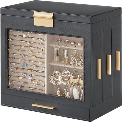 No "Jewelry Box with Glass Window - 6.1""D x 10.3""W x 12.6""H"