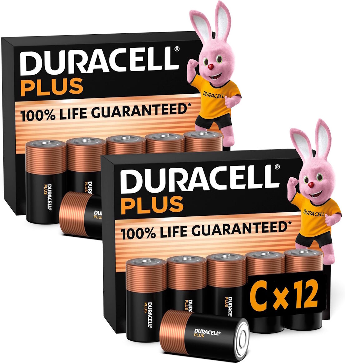 Duracell Plus C Batteries Bulk 12 Pack Alkaline MN1400