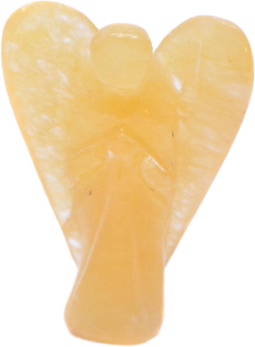 Citrien Engel Beeldje - Gele Steen Decoratie - Hoogte: 5,08 cm - Geel