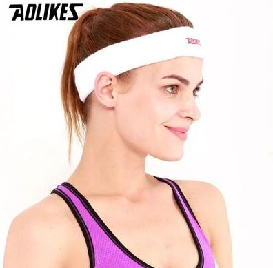 Uplift Essentials Premium High Quality Cotton Sweat Headband For Sports And Yoga white