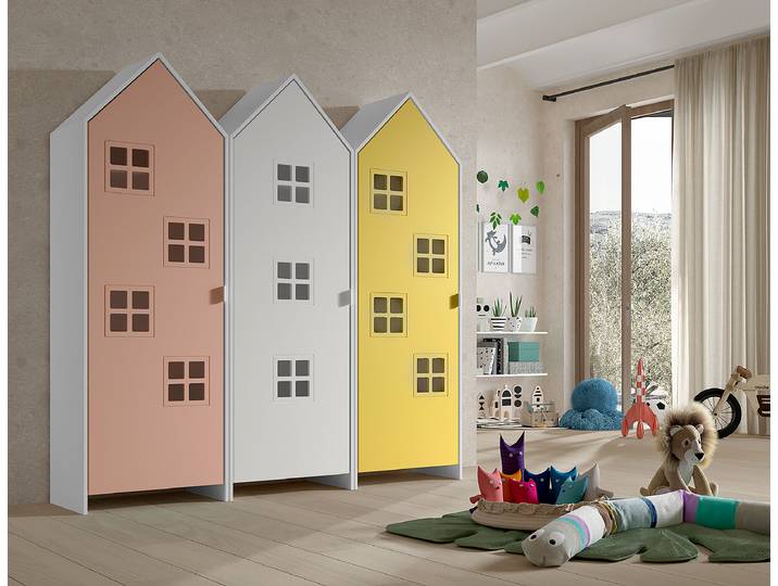 Kleiderschrank Casami Bruges 3-teilig 173 x 171 x 37cm Multicolor/Altrosa/Weiß