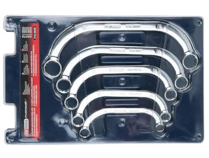 KS Tools 518.0850 Jeu de 5 clés polygonales demi-lune Jeu de 5 clés polygonales demi-lune