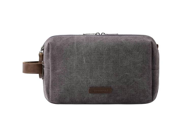 Kulturtasche Dunkelgrau 25 x 14 x 15 cm, Anthrazit, 13x16x26 cm, Badaccessoires, Kosmetikdosen