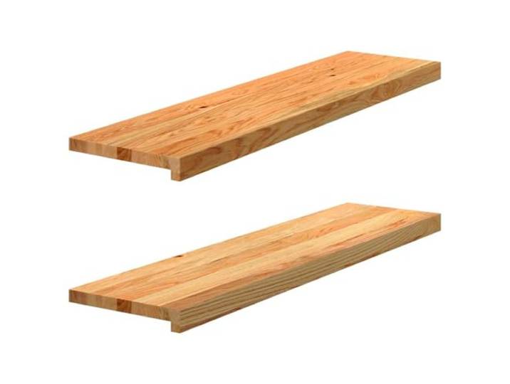 LPERTGFHU Fensterbänke 2 STK. Eiche Massivholz 100x25x2 cm Hellbraun Unbehandelte Oberfläche zum Lackieren, Robuste Tischplatte, Innenraumgestaltung