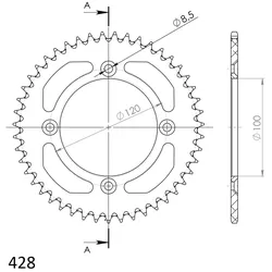 Supersprox Alu-Kettenrad 428 47Z (Gold)