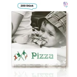 Pizzaboxen aus kompostierbarem Kraftkarton 20×20×3 cm – fettresistent, verstärkt, 200 Stück, ideal für Lieferservice