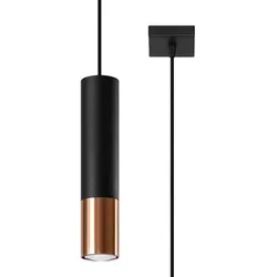 Pendelleuchte Deckenleuchte Hängeleuchte Schwarz Kupfer H 100 cm Wohnzimmer Flur