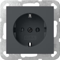 Schutzkontaktsteckdose Typ F 16 Ampere 250 Volt Schraubklemmen geerdeter Tragring anthrazit, Retail