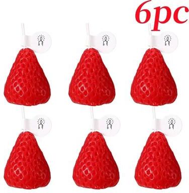 Uplift Picks Cute Strawberry Scented Candle Set Handmade Soy Wax Fruit Candles Pack Of 15 6 Pcs