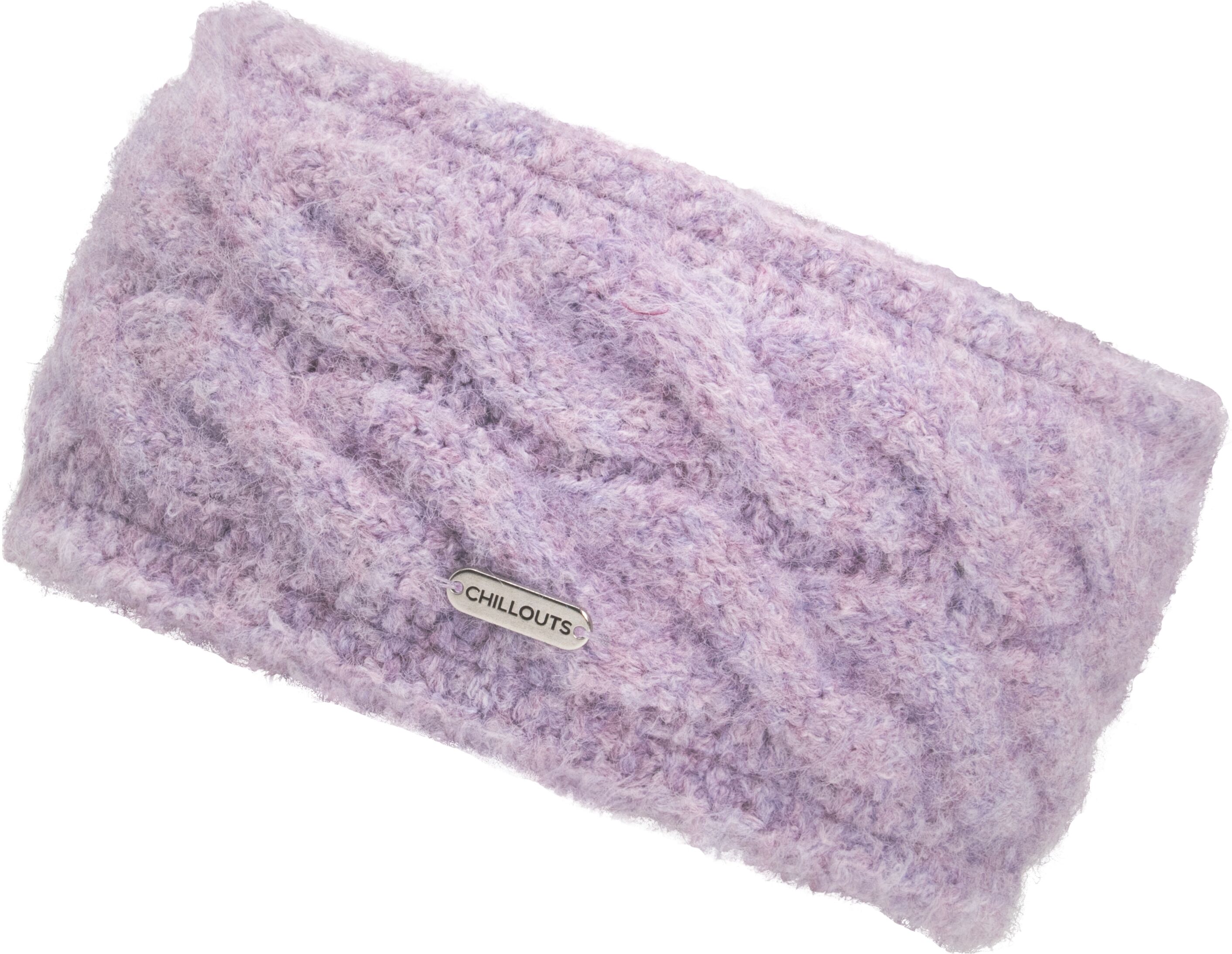Stirnband CHILLOUTS "Iris Headband", Damen, lila, Feinstrick, Materialmix, unifarben, Mützen Stirnband, Breites, wärmendes Stirnband