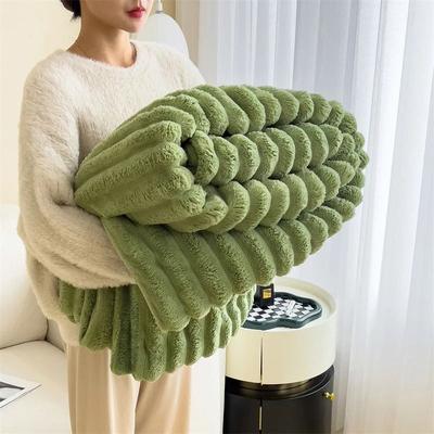 Uplift Picks Faux Rabbit Fur Throw Blanket Soft Fluffy Sofa Blanket green 1x1.5m (kids Size)
