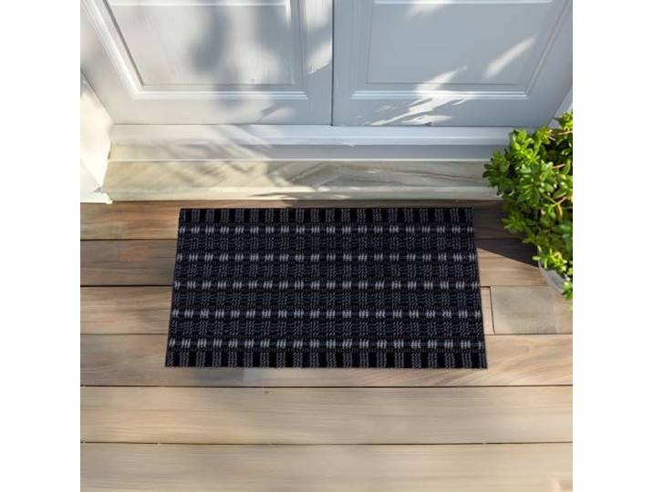 Astra Premium Tapis d'extérieur en polypropylène\, Polypropylène\, Noir/Anthracite\, 50 x 80 cm