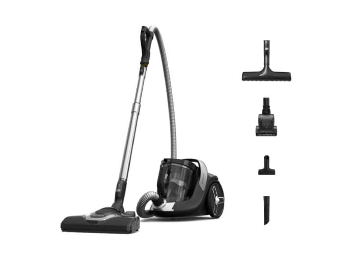 Rowenta G-FORCE CYCLONIC SILENCE, Bodenstaubsauger ohne Beutel 500 W, 2,5 Liter XXL Fassungsvermögen, besonders geräuscharm mit 66 Dezibel, Schwarz-Aluminium, RO7C66