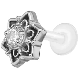 PTFE Labret mit Innengewinde + Titan-Aufsatz SCHNEEFLOCKE