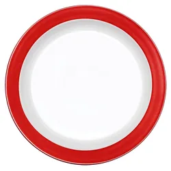 COLOURS Menüteller (mit Fahne) - (Ø 25,5 cm) - Rot, 6er Set