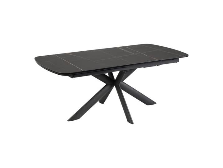 Louming Maxie Esstisch mit Glaskeramikplatte - inkl. Auszug - Glaskeramik LM-003 anthrazit Esszimmer, praktische Funktion, flexible Größe, edle Platte aus Glaskeramik, stabiles Metallgestell Ausziehfunktion Modern